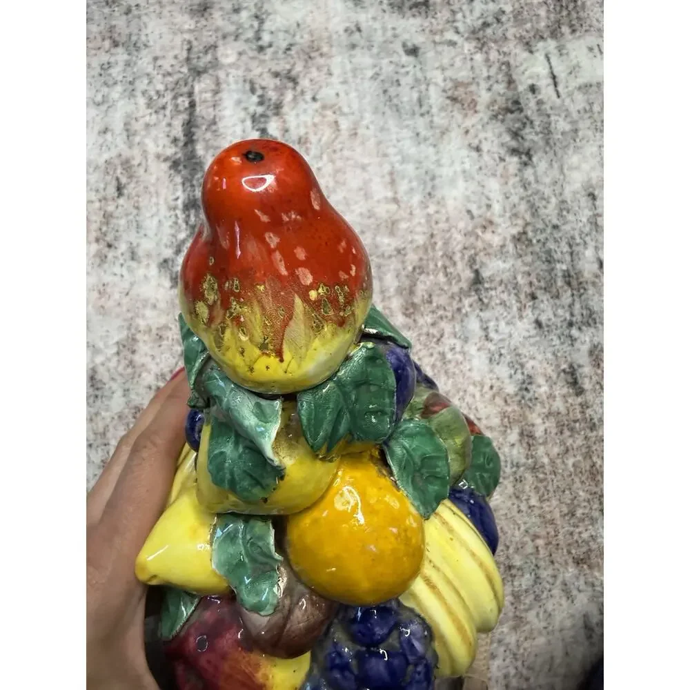 Vintage Ceramic Italian Fruit Topiary Majolica Centerpiece MCM
